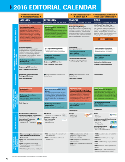 2016 editorial calendar