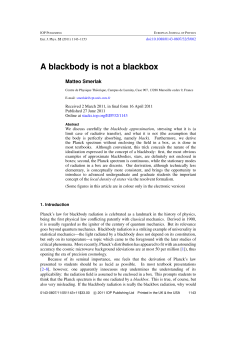 A blackbody is not a blackbox
