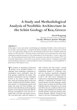 A Study and Methodological Analysis of Neolithic Architecture in the