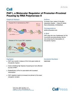 PAF1, a Molecular Regulator of Promoter