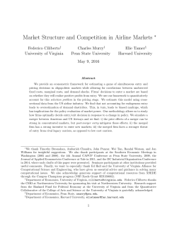 Market Structure and Competition in Airline Markets