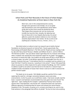 Urban Parks and Their Necessity in the Future of Urban Design