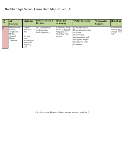 12th Grade Curriculum Map