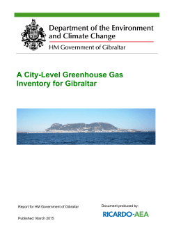 A City-Level Greenhouse Gas Inventory for Gibraltar 2013