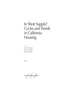 In Short Supply? Cycles and Trends in California Housing