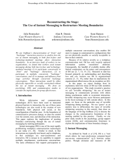 Reconstructing the Stage: The Use of Instant Messaging to