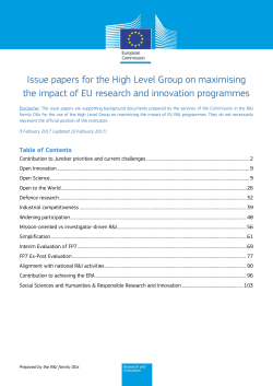 Issue papers - European Commission