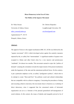 Direct Democracy in the Era of Crisis: The Politics of the