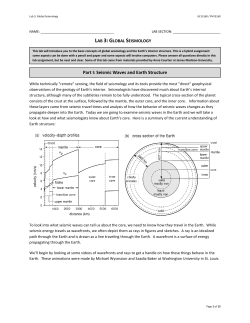 Part I: Seismic Waves and Earth Structure