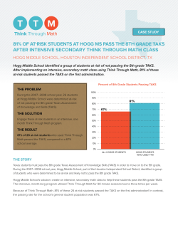 81% of at risk students at hogg ms pass the 8th grade taks after