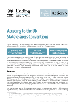 Acceding to the UN Statelessness Conventions
