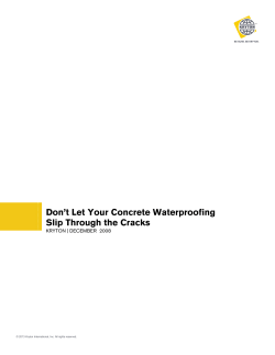 Don`t Let Your Concrete Waterproofing Slip Through the Cracks