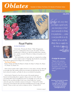 July 2012 - Sisters of St. Benedict