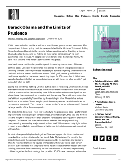 Barack Obama and the Limits of Prudence