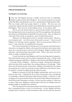 Ted Hughes at Cambridge