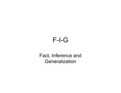 Fact, Inference and Generalization
