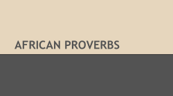 AFRICAN PROVERBS
