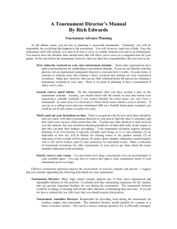 Running a Tournament