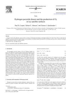 Hydrogen peroxide dimers and the production of O2 in icy