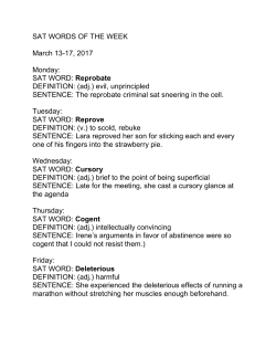 SAT WORDS OF THE WEEK March 13