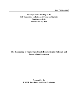 The Recording of Factoryless Goods Production in National