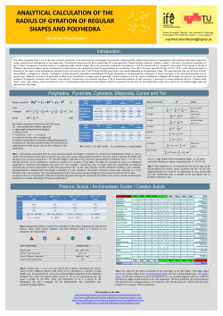 Manfred Kriechbaum Introduction Platonic Solids / Archimedean