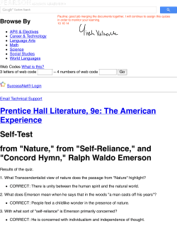 Prentice Hall Literature, 9e: The American Experience Self