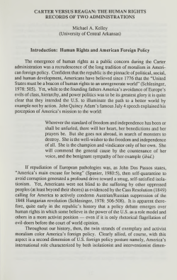 CARTER VERSUS REAGAN: THE HUMAN RIGHTS RECORDS OF