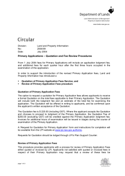 Quotation and Fee Review Procedures