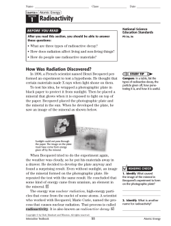 1 Radioactivity - Mr. Krohn 8th grade science