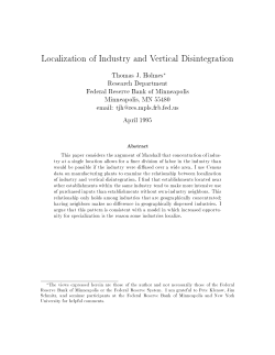 Localization of Industry and Vertical Disintegration