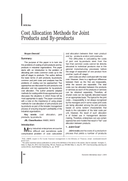 Cost Allocation Мethods for Joint Products and By