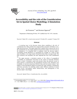 Accessibility and the role of the Consideration Set in