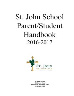 St. John School Parent/Student Handbook