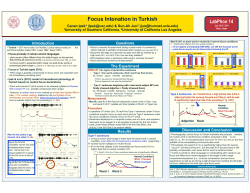 Focus Intonation in Turkish