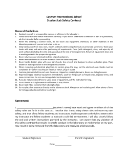 Cayman International School Student Lab Safety Contract General