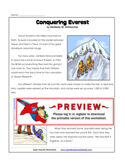 Conquering Everest - Super Teacher Worksheets