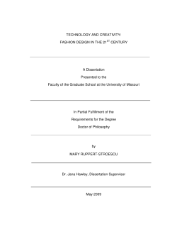 TECHNOLOGY AND CREATIVITY: FASHION DESIGN IN THE 21ST