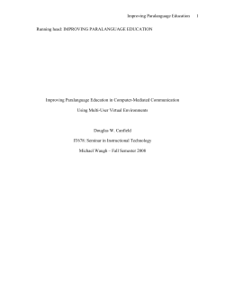 Improving Paralanguage Education 1 Running head: IMPROVING