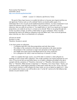 LOGIC &ndash; Lesson 12: Collective and Divisive