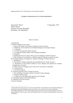 Liability for damage to natural resources
