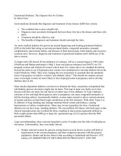 Gestational Diabetes: The Emperor Has No Clothes by Henci Goer
