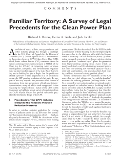 Familiar Territory: A Survey of Legal Precedents for the Clean Power