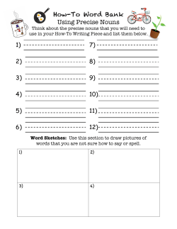 How-To Word Bank Using Precise Nouns