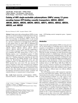 Catalog of 605 single-nucleotide polymorphisms (SNPs)