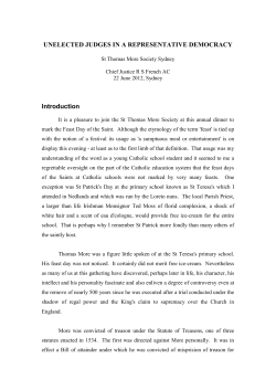 UNELECTED JUDGES IN A REPRESENTATIVE DEMOCRACY