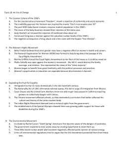 Topic 10: An Era of Change 1 I The Counter Culture of the 1960`s A