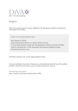 Intertextual quotation as conversational and pragmatic strategies