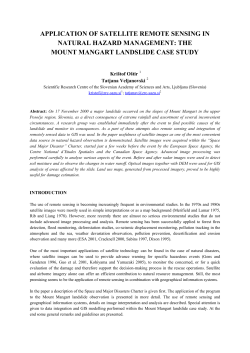 application of satellite remote sensing in natural hazard management