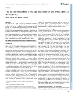 Pax genes: regulators of lineage specification and